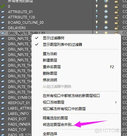 AUTOCAD 删除多余的顽固图层_删除图层_PADS导出DXF_右键_06